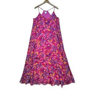 Nicole Miller Pink and Orange Maxi Dress